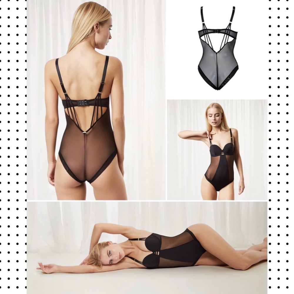 Bluebella black bodysuit with mesh panels 34DD new